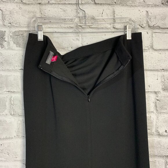 Vince Camuto Black Jersey Knit Ruffle Midi Pencil Skirt - Picture 6 of 11